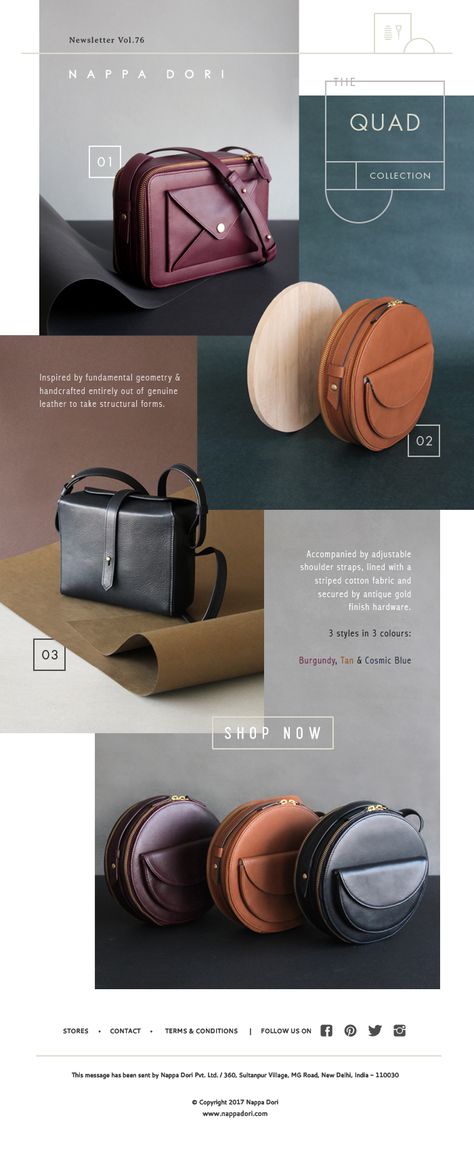 Bags Newsletter Design, Bag Catalogue Design, Leather Graphic Design, Bag Catalogue Design Layout, Handbag Marketing, Bag Advertising Photography, Bag Shoot Ideas, Bag Poster Design, Newsletter Design Layout Creative