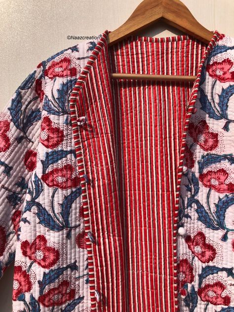 Cotton Women's Quilted Jacket Block Printed Boho Style Quilted Handmade Jackets, Coat Holidays Gifts Button Closer Jacket for Women Gifts - Etsy Ireland Womens Quilted Jacket, Women Gifts, Jacket For Women, Quilted Jacket, Boho Style, Block Print, Holiday Gifts, Gifts For Women, Tops Designs