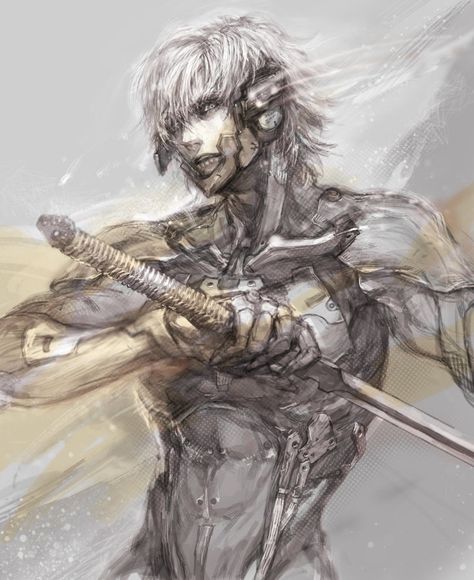 by changcc Raiden Metal Gear, Metal Gear Solid Series, Metal Gear Series, Solid Snake, Cyborgs Art, Metal Gear Rising, Gear Art, Metal Gear Solid, Metal Gear