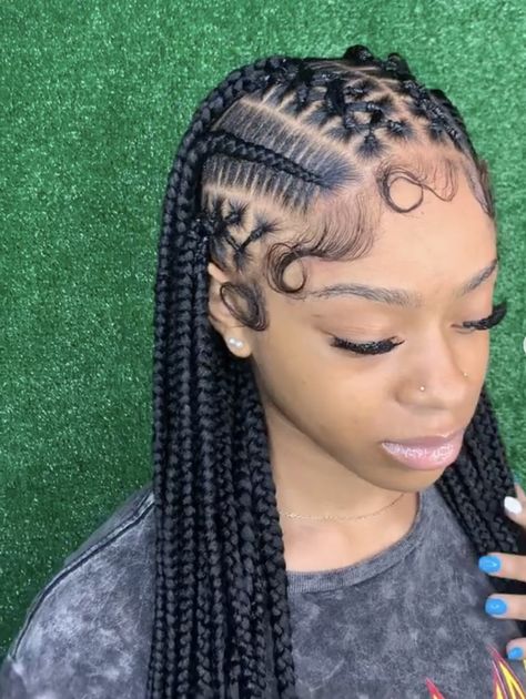 Bobble Ponytail, Braided Hairstyles For Black Women Cornrows, Braided Cornrow Hairstyles, Braids Hairstyles Pictures, Cute Box Braids Hairstyles, Quick Braided Hairstyles, Beaded Crochet, Protective Hairstyles Braids, Coding Clothes