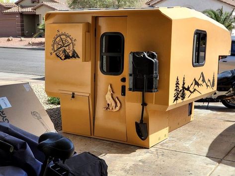 Handmade Endgame Campers Blends Functionality and Art - Tiny House Blog Cabover Camper, Bug Out Trailer, Cargo Trailer Camper Conversion, Dave Mason, Small Camper Trailers, Homemade Camper, Kombi Motorhome, Diy Camper Trailer, Cargo Trailer Camper