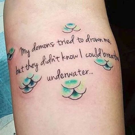 Mermaid Scales Tattoo, Scale Tattoo, Theme Tattoo, Quotes Tattoos, Inspiration Tattoo, 4 Tattoo, Inspiration Tattoos, Tattoos Geometric, Disney Tattoo