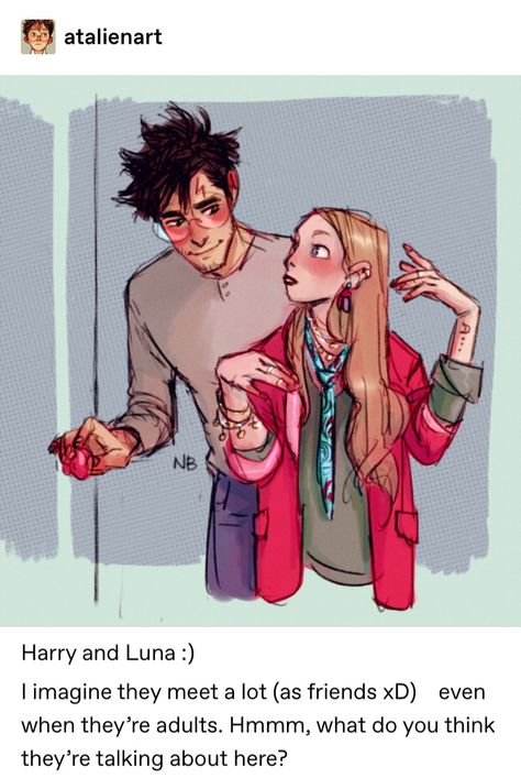 Lunarry Fanart, Harry And Luna, Hp Fanart, Harry Potter Illustrations, Yer A Wizard Harry, Harry Potter Ships, Potter Art, Harry Potter Drawings, Harry James Potter