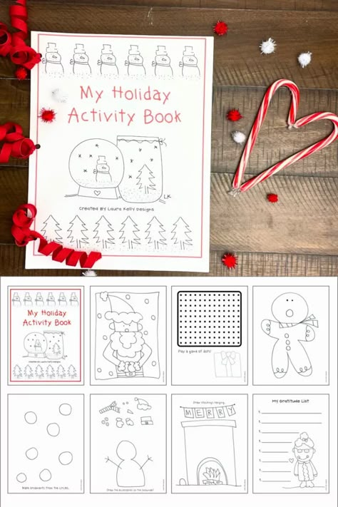 Free Christmas Activities Book Printable to Download and Print at Home or at School for the Students in your Classroom #giftsfromteachers #freeprintable #christmas #activitybook Christmas Activity Book Printable, Free Printable Candy Bar Wrappers, Christmas Activity Printables, Free Christmas Activities, Crafts For Teenagers, Kids Easy Crafts, Candy Bar Wrapper Template, Christmas Books For Kids, Activity Printables