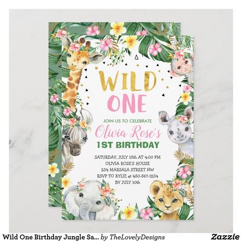 Jungle Safari Invitation, Safari Invitation, Jungle Birthday Invitations, Jungle Invitations, Safari Invitations, Jungle Safari Birthday, Wild One Birthday Invitations, Animal Birthday Invitation, Two Wild