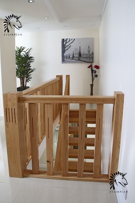 Harlech Oak Staircase | Character Oak Stair Wooden Staircase Ideas, Wooden Stair Railing, Wooden Staircase Railing, Oak Banister, Staircase Spindles, Wood Railings For Stairs, Wooden Staircase Design, Staircase Manufacturers, Round Stairs