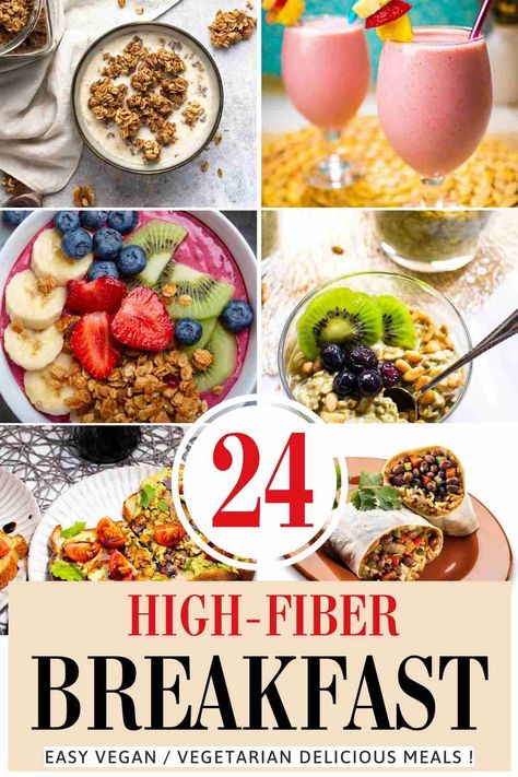 Looking for a healthy and satisfying way to start your morning? Check out these high-fiber breakfast recipes that are both delicious and nutritious to start your day! High Fibre Smoothie, Meals High In Fiber, Fiber Protein Meals, Fibre Smoothie, Recipes For Diabetics Meals, High Fiber Meal Prep, Fiber Breakfast Ideas, High Fibre Breakfast, Fibre Breakfast