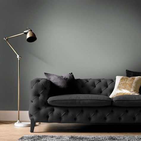 8 paint colours interior designers love right now - Red Online Flock Wallpaper, Choosing Paint Colours, Choosing Paint, Interior Wall Paint, Lounge Ideas, Silver Wallpaper, Grey Paint, Graham & Brown, Brown Paint