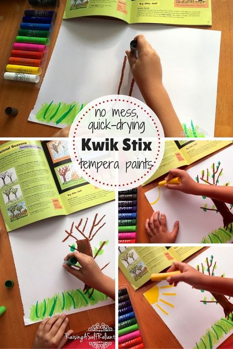 No Mess Kids Art Kwik Stix Review Tempera Paint Sticks Projects, Kwik Stix Art Projects, Paint Sticks Projects, Tempera Paint Sticks, Sticks Art, Paint Sticks, Art Games, Tempera Paint, Stick Art