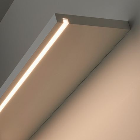 Led Light Furniture, Hidden Led Lighting Ceilings, Line Lighting Design, Led Shelf Lighting, Led Shelf, Shelf Light, Furniture Led, Interior Light Fixtures, Wardrobe Light