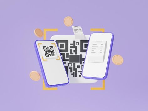 Photo 3d render qr code scanning via two... | Premium Photo #Freepik #photo #app-3d #payment-3d #mobile-payment #phone-payment Digital Banking Illustration, Online Payment Design, Financial Illustration, 3d Mobile, Mobile Payment, Pocket Money, Mobile Banking, Social Media Advertising, Fruits Basket