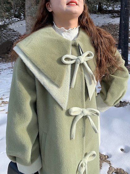 Plus Size Forest Covenant Double Layers Pointed Collar Green Coat Quirky Fashion, Collar Coat, Winter Girls, Current Styles, Green Coat, Pan Collar, Peter Pan Collar, Modern Fashion, Fitness Inspo