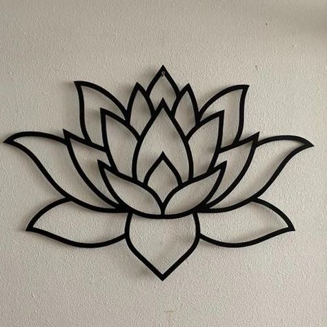 Lily Line Art, Sacred Geometry Art Mandalas, Water Lily Tattoos, Art Deco Logo, Pencil Drawings Of Flowers, Alpona Design, Stick Wall Art, Lotus Flower Art, Flower Logo Design