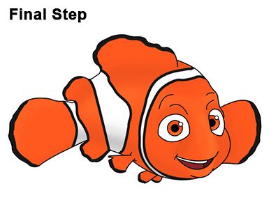 Finding Nemo Drawing Disney Nemo Drawings, Nemo Fish Drawing, Nemo Drawings, Disney Characters Nemo, How To Draw Nemo, Nemo Drawing, Draw Disney Characters, Disney Girls Room, How To Draw Disney