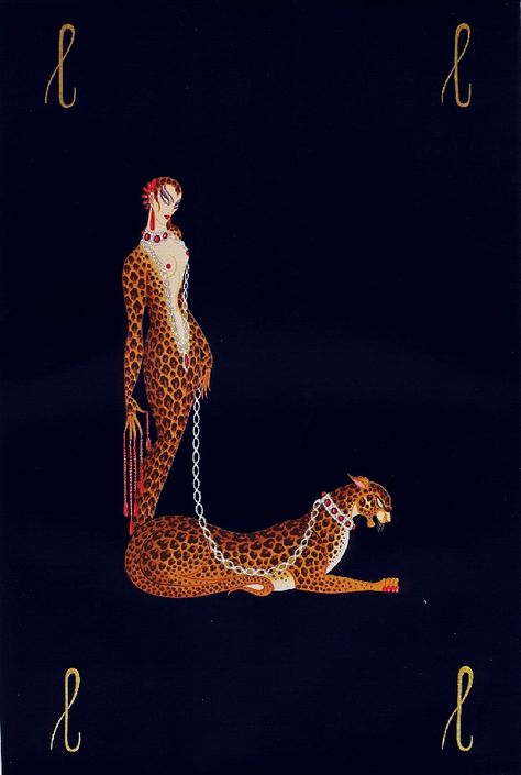 https://flic.kr/p/8sNqcw | Erté - Letter L | theanimalarium.blogspot.com/ Georges Barbier, Erte Art Deco, Lovely Letter, Erte Art, Retro Signage, Romain De Tirtoff, Wild Leopard, Inspired Illustration, S Alphabet