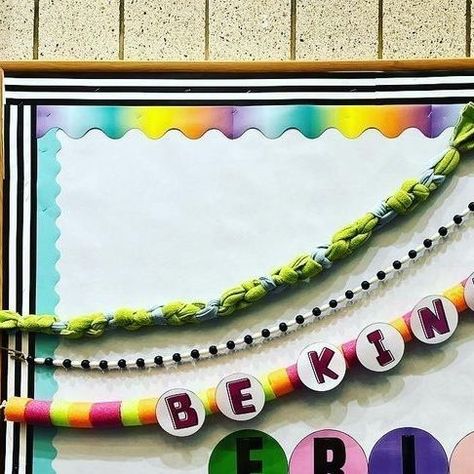 Great Library Displays on Instagram: "Giant friendship bracelet anyone? This bulletin board is by @gmss304library 🩵 double tap before you scroll!" Be A Friend Bulletin Board, Giant Friendship Bracelet Bulletin Board, Intervention Bulletin Boards, Bulletin Board Friendship Bracelet, Friend Bulletin Board Ideas, Friendship Bracelet Bulletin Board Ideas, Giant Friendship Bracelet, Friendship Bulletin Board Ideas, Friendship Bracelet Bulletin Board