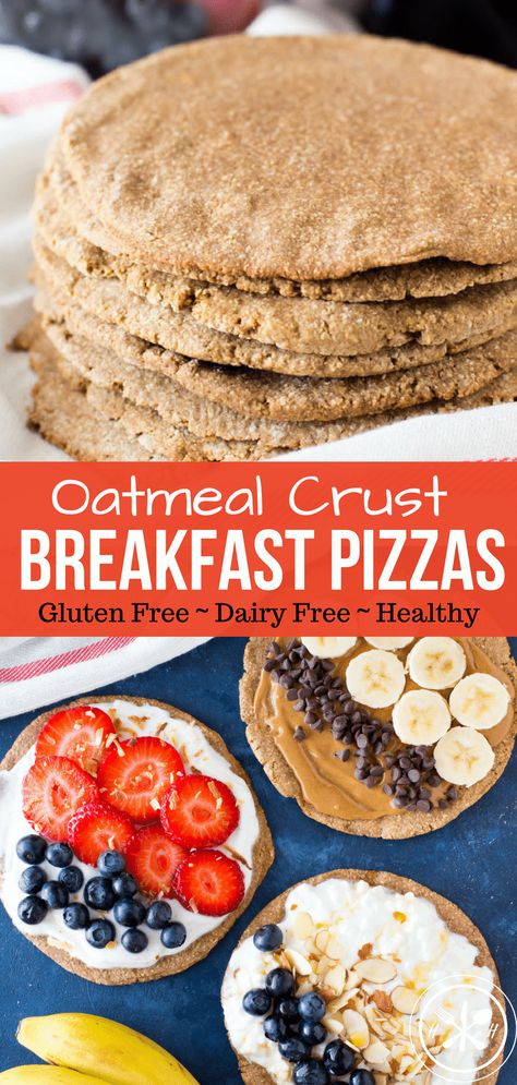 Gluten Free Breakfast Pizza, Breakfast Cookies Gluten Free, Breakfast Pizzas, Oatmeal Crust, Bowl Of Oatmeal, Gf Breakfast, Breakfast Cookies Healthy, Dairy Free Breakfasts, Breakfast Pizza