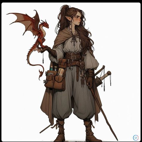 Melora and Llarkh Dnd Ranger Fey Wanderer, Drakewarden Dnd, Drakewarden Ranger Art, Drake Warden Ranger Dnd, Dnd Drakewarden Ranger, Drakewarden Ranger Dnd, Dnd Drakewarden, Dnd Swarmkeeper, Tiefling Ranger Female