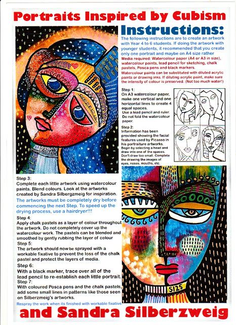 Cubism Art Lesson Elementary, Cubism Art Projects Middle School, Picasso Art Projects For Middle School, Cubism Art Project, Year 7 Art Projects, Cubism Portrait, Art Class Ideas, Art Class, New Year Art