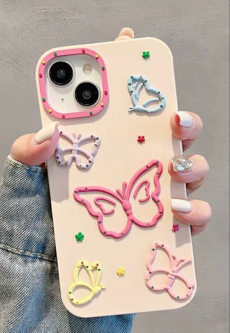 Cartoon Cute Butterfly Silicone Case For iPhone 14 13 12 Pro Max 11 Butterfly Cute, Kawaii Iphone Case, Phone Case Diy Paint, Girly Iphone Case, Fashion Butterfly, Girly Phone Cases, Iphone Obsession, Pretty Phone Cases, Apple Watch Accessories