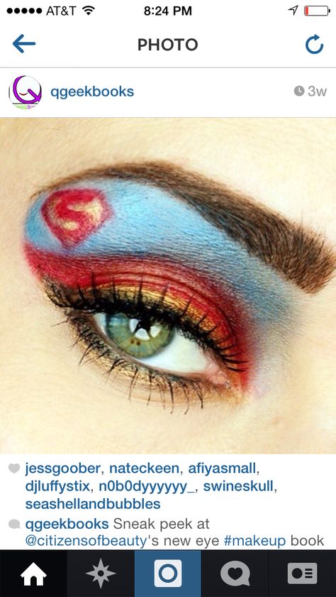 Superhero eyes! Via @citizensofbeauty #eyes #eotd #superman #color Supergirl Makeup, Super Hero Makeup, Hero Makeup, Superhero Makeup, Superman Halloween, Vampire Contacts, Halloween Contacts, Kal El, Halloween Makeup Ideas