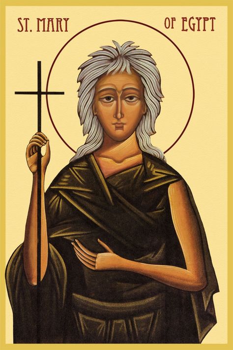 st mary the egyptian | St. Mary of Egypt (Sunday April 1st) | Mary of Egypt Saint Mary Of Egypt, Mary Of Egypt, St Mary Of Egypt, Orthodox Saints, Orthodox Christian Icons, Russian Icons, Religious Paintings, Eastern Orthodox, Byzantine Icons