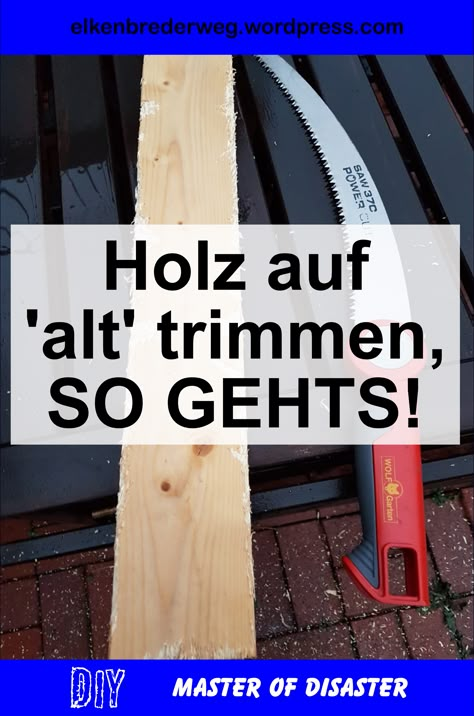 So kannst du neues Holz aus dem Baumarkt mit ein paar Tricks auf 'alt' trimmen. DIY kann so einfach sein.  #DIY #holz #holzbearbeitung #altesholz Free Woodworking Plans, Diy Cans, Diy Holz, Wood Plans, Woodworking Plans Free, Woodworking Furniture, Woodworking Projects Diy, Hardware Store, Woodworking Tips