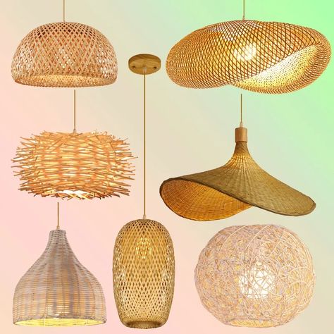 14.2US $ 51% OFF|Rattan Wicker Bamboo Pendant Light Fixture Ceiling Lustre Chandelier Hanging Lamp Hand Knit Braided Home Living Bed Room Decor - Pendant Lights - AliExpress Dining Room Accessories, Bamboo Pendant Light, Wood Pendant Light, Hanging Light Fixtures, Ceiling Fan Chandelier, Wood Pendant, Garden Lamps, Ceiling Pendant, Bed Room