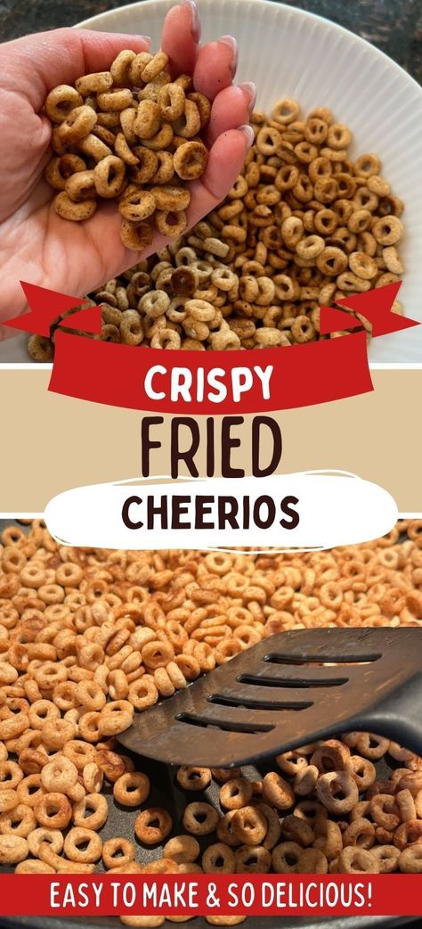 Discover the blissful union of butter and crunch with our fried Cheerios recipe, suitable for any occasion. Whether it's a delightful brunch addition or a crowd-pleasing party snack, these golden nuggets of joy will steal the show. Enjoy buttered bliss today. #ButteredBliss #OccasionSnack #BrunchDelight Fried Cheerios, Hot Buttered Cheerios, Buttered Cheerios, Yellow Cake Mix Cookies, Cheerios Snacks, Cheerio Treats, Cheerios Recipes, Brownie Mix Cookies, Honey Nut Cheerios