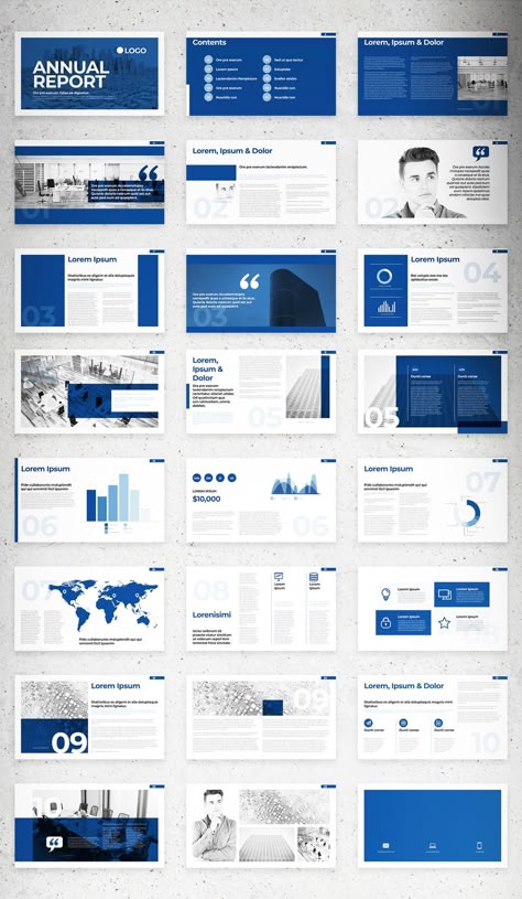 A clean and modern annual report template that's perfect for businesses of all sizes. With its simple blue and white color scheme, this template is easy to read and understand. It includes all the essential elements you need for an annual report, such as an executive summary, financial statements, and a letter from the CEO.

Download now and start creating your annual report Research Report Design, Dashboard Design Template, Blue Layout, Report Design Ideas, Annual Report Layout, Best Presentation Templates, Report Layout, Blue And White Color Scheme, Annual Report Template