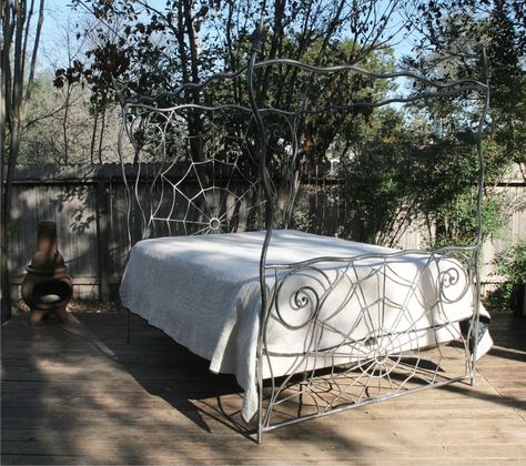 spider bed 1 of 4 King Size Metal Bed Frame, Rooms Decoration, Wrought Iron Bed, Iron Bed Frame, Dark Home Decor, Goth Home Decor, Bed Canopy, Iron Bed, Dreamy Room