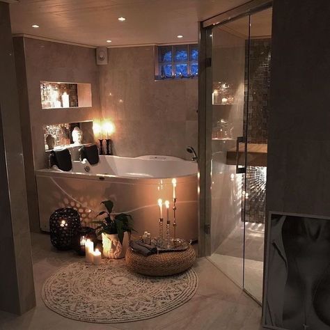 ˚ ̟ ︶︶︶꒷︶꒦꒷︶︶꒷︶꒦︶︶˚ ̟ Bathroom With Candles, Gorgeous Bathroom, Bathroom Design Decor, Dream House Rooms, Bathroom Design Luxury, Dream Bathrooms, Bath Room, Dream House Interior, Home Interiors