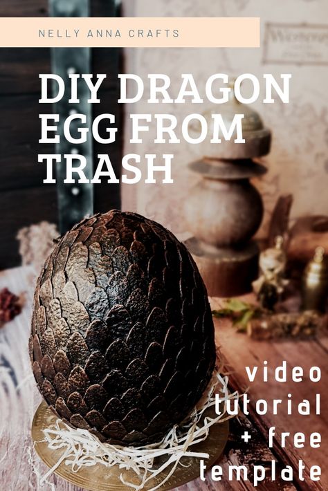 Diy Dragon Halloween Decorations, Dragon Egg Harry Potter Diy, Dragon Egg Harry Potter, Making Dinosaur Eggs, Paper Mache Dragon Egg, Game Of Thrones Wreath, 3d Printed Dragon Egg, Dragon Party Decorations Diy, Fantasy Crafts Diy