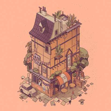 Stefan Große Halbuer on Twitter: "Throwback to my isometric house drawings collection 🏡 Print collection of these is also still available in my shop! I miss doing these, so I've got plans to pick up the concept again and add some more soon. 😊 #artistontwitter #isometricart #house #architecture #drawing #art… https://t.co/LfxwMj3lqr" Tokyo Buildings, Isometric House, Isometric Drawing, Isometric Art, Isometric Design, Isometric Illustration, Perspective Art, Building Art, House Drawing