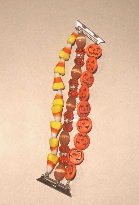 I created this Halloween Apple Watch band with 50% off beads from the fabric store. Diy Apple Watch Band, Halloween Apples, Custom Apple Watch Bands, Diy Apple, Christmas Watches, Apple Watch Band, Kansas City Chiefs, Diy Beads, Fabric Store