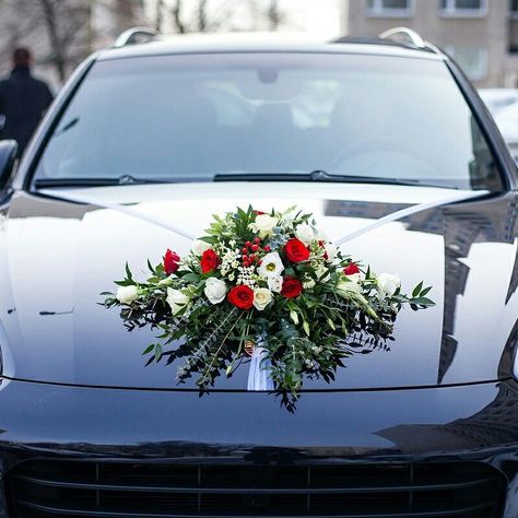 How To Make Wedding Car Decoration With Flowers ||Car Decoration Interior Car Bouquet, Wedding Car Deco, Decoration With Flowers, Bridal Car, Wedding Flower Jewelry, Red And White Weddings, Wedding Car Decorations, Car Deco, Flower Car