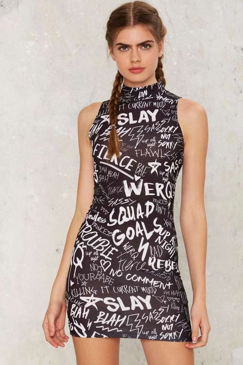 Jaded London Graffiti Mini Dress - Clothes | Good Sport | Bodycon Dresses Jaded London, Dress Bodycon, Pattern Dress, Black Body, Bodycon Dresses, Mini Dress Shop, Little Dresses, Dresses Black, Dress Pattern