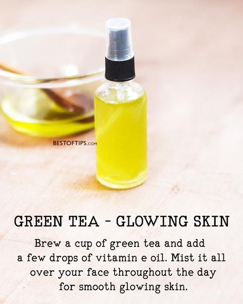 Diy Green Tea, Smooth Glowing Skin, Green Tea Face, Skin Care Routine For 20s, Skin Oil, Skin Lightening, Face Mist, Diy Beauty Hacks, Diy Skin