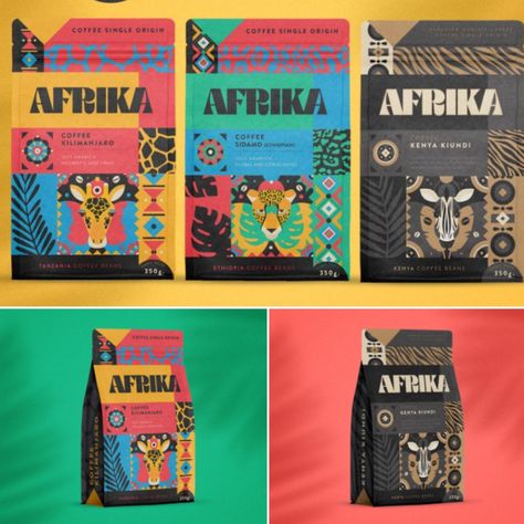 African Packaging Design, Granola Brands, Spanish Pattern, Rice Packaging, Capsule Coffee, Special Coffee, African Pattern Design, Food Branding, Coffee Illustration