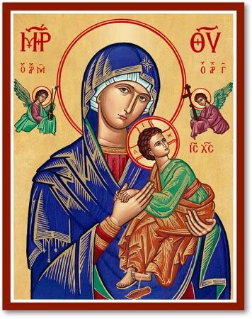 Monastery Icons, Our Lady Of Perpetual Help, Lady Of Perpetual Help, Blessed Mary, Orthodox Christian Icons, Archangel Gabriel, Blessed Mother Mary, Christian Devotions, Child Jesus