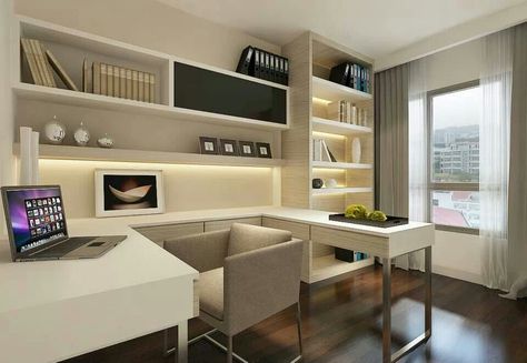 Study room Big Study Room, Modern Study Rooms, Window Desk, Tall Bookshelf, Minimalist Furniture Design, Study Table Designs, Modern Study, Study Room Design, Study Ideas