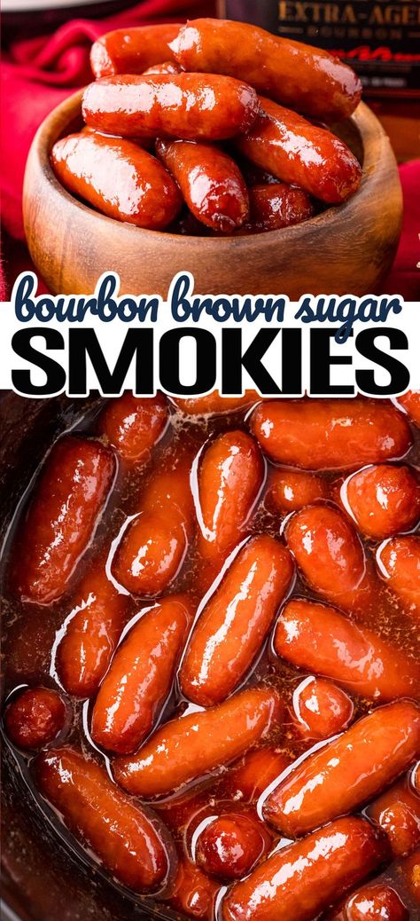 Lil Smokies Recipes Stovetop, Cocktail Smokies Recipes, Cocktail Weenies Crockpot, Little Weenies Recipe, Crockpot Lil Smokies, Brown Sugar Smokies, Lil Smokies Recipes, Crockpot Little Smokies, Cocktail Weenies