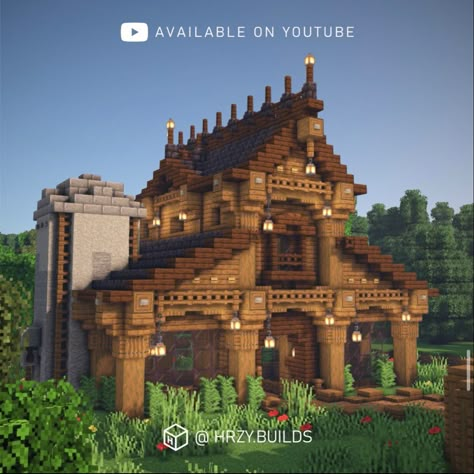 Minecraft Medieval Trading Hall, Minecraft Midevil Library, Minecraft Medieval Train Station, Sweet Berry Farm Minecraft, Minecraft Building Interior, Minecraft Medieval Warehouse, Medieval Barn Minecraft, Minecraft Medieval Barn, Barn Ideas Minecraft