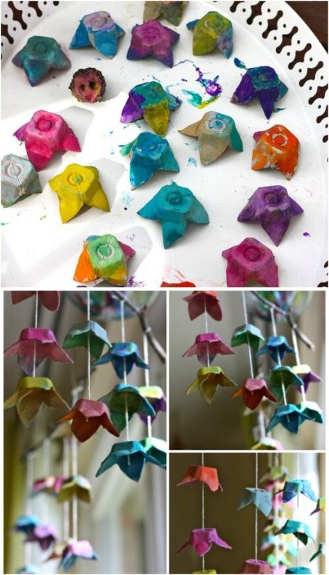 1. Hanging Flowers Diy – Velikonoce, Egg Cartons, Egg Carton Crafts, Amazing Crafts, Easter Decorations Christian, Hanging Flowers, Egg Carton, Recycled Crafts, Diy Easter Decorations