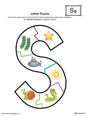 Letter S Puzzle Printable (Color) Worksheet.The Letter S Puzzle in Color is perfect for helping students practice recognizing the shape of the letter S, and it's beginning sound, along with developing fine-motor skills. Preschool Letter Sound Activities, Letter S Crafts, Letter S Activities, Letter S Worksheets, Jolly Phonics Activities, Puzzle Printable, Color Worksheet, Letter Sound Activities, S Activities