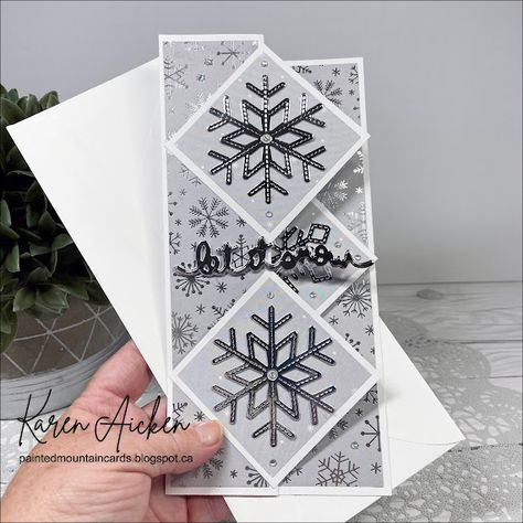 Homemade Christmas Cards, Mountain Paintings, Card Tutorial, Pop Up Cards, Homemade Christmas, Paper Pumpkin, Patterned Paper, Pop Up, I Card