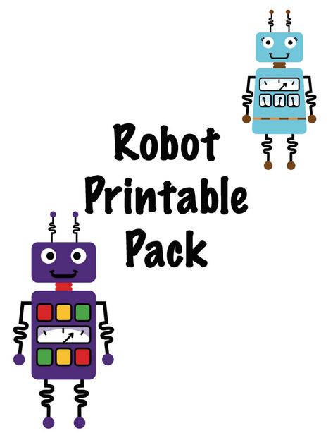 Robot Printable Pack A.pdf Robot Worksheets, Robot Printable, Robot Classroom, Free Classroom Printables, Robot Parts, Counting Activities, School Curriculum, Preschool Curriculum, Classroom Rules