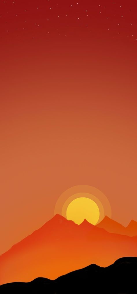 A beautiful animated sunset Wallpaper with visible stars Sunset Wallpaper Illustration, Sunset Animated, Sunset Animation, Sunset Cartoon, Cartoon Sunset, Colour Wallpaper, Branding Guide, Sunrise Wallpaper, Boho Wallpaper