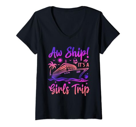 Cruise Vacation, Top Fashion Brands, Shop Top, Girls Trip, Fashion Brands, Branded T Shirts, V Neck T Shirt, Top Styles, Fashion Branding