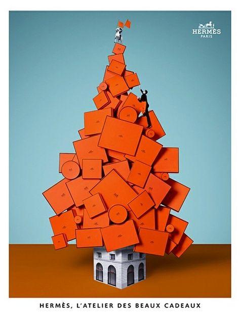 Hermes- home. Poster Natal, Orange Packaging, Christmas Ecard, Christmas Editorial, Hermes Home, Christmas Campaign, Christmas Window Display, Hermes Orange, Orange Christmas